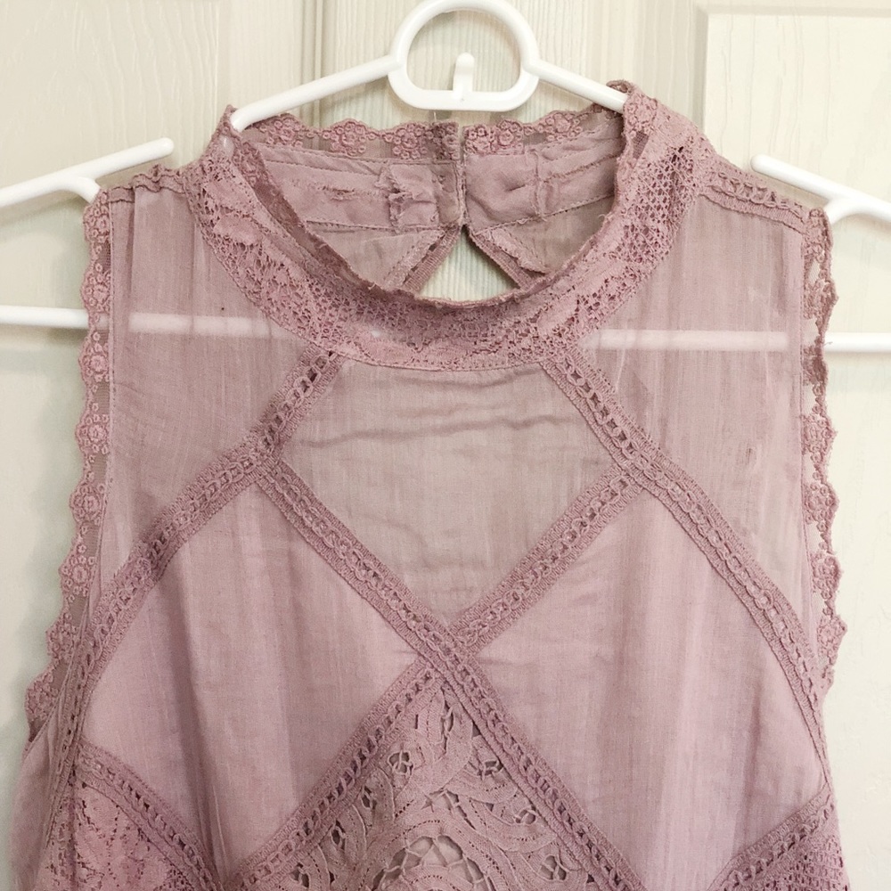 Mauve lace Free People dress size S